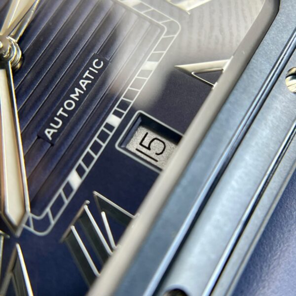 Montre Cartier Santos WSSA0030, cadran bleu, bracelet en caoutchouc, 39,8 mm