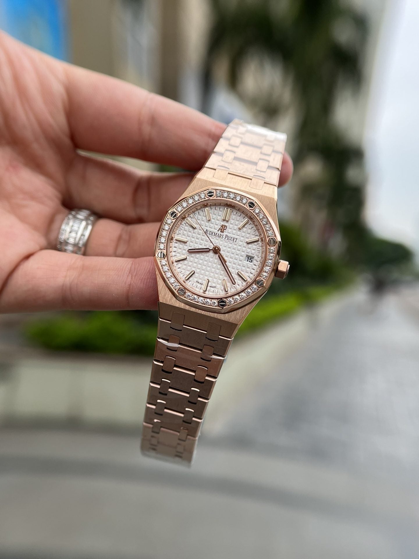 Audemars Piguet Royal Oak Or Rose Cadran Blanc 34 mm