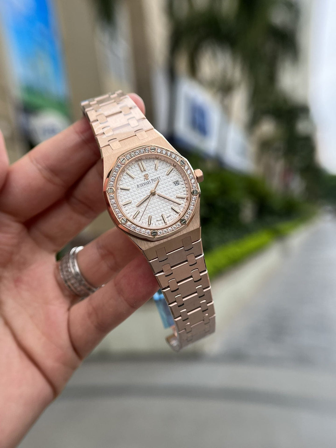Audemars Piguet Royal Oak Or Rose Cadran Blanc 34 mm