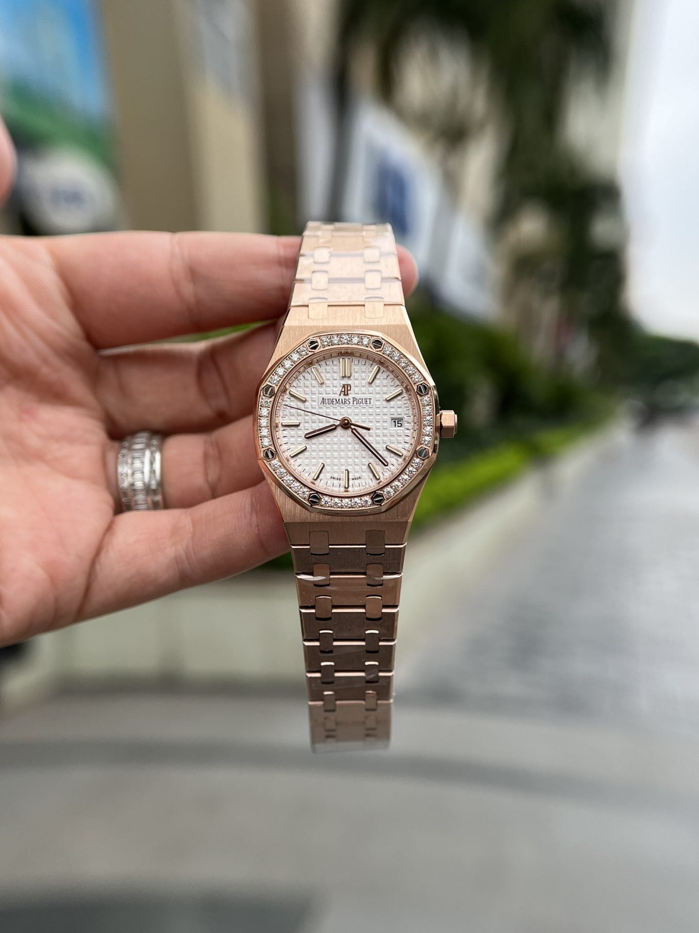 Audemars Piguet Royal Oak Or Rose Cadran Blanc 34 mm