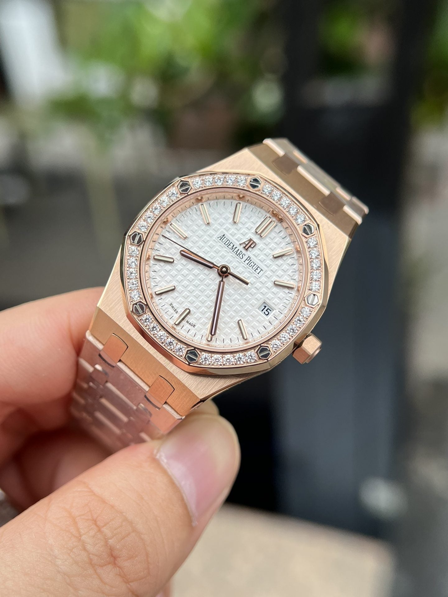 Audemars Piguet Royal Oak Or Rose Cadran Blanc 34 mm