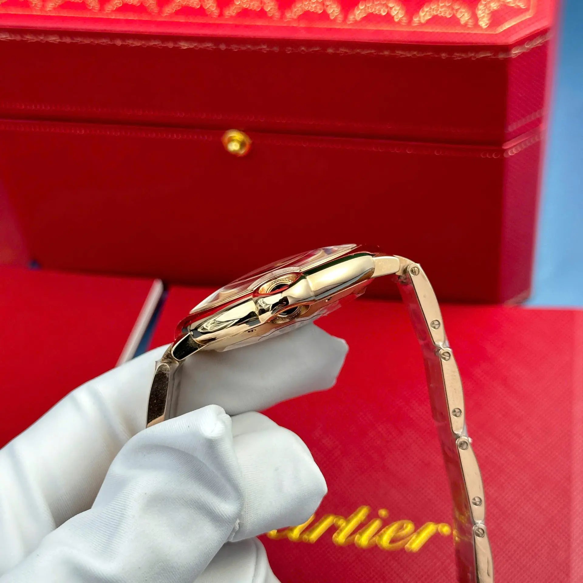 Cartier Ballon Bleu Or Rose Cadran Blanc 42 mm