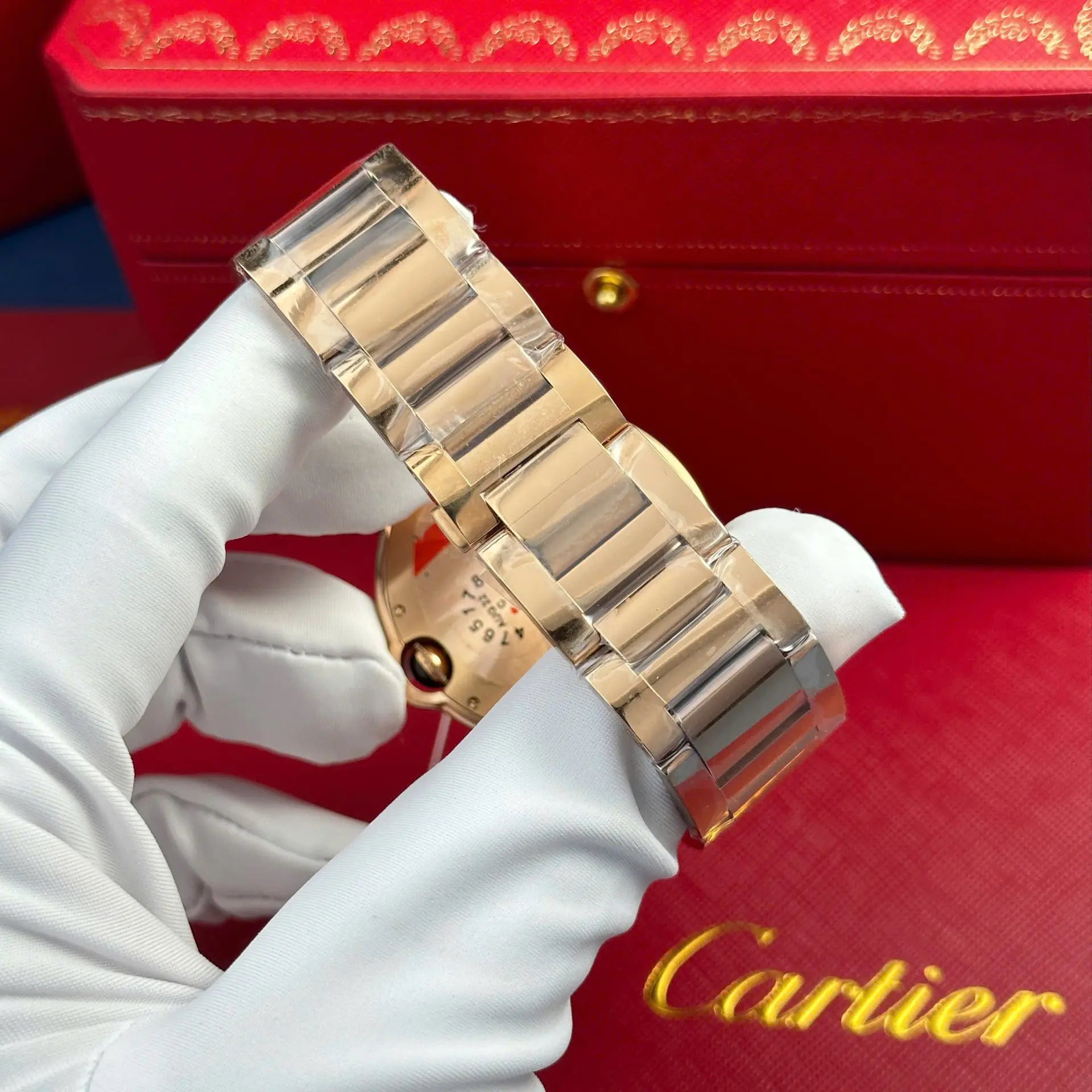 Cartier Ballon Bleu Or Rose Cadran Blanc 42 mm