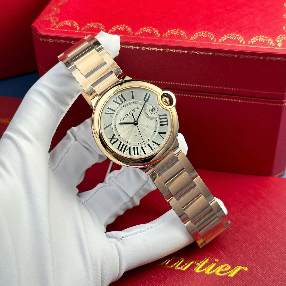 Cartier Ballon Bleu Rose Gold White Dial 42 mm