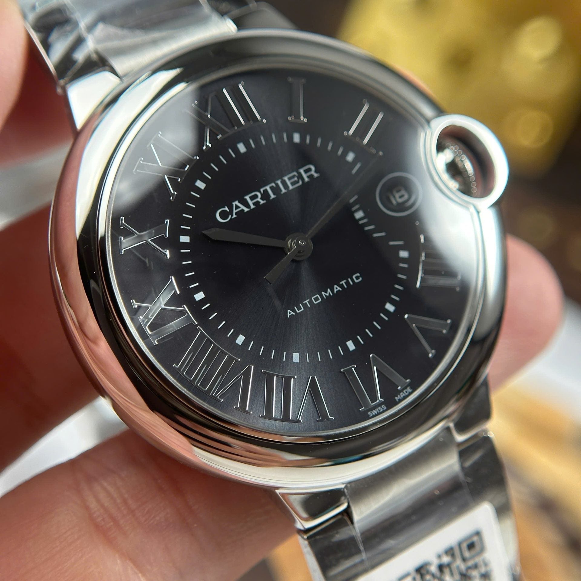 Montre Cartier Ballon Bleu Cadran Gris Fil Métal 40 mm