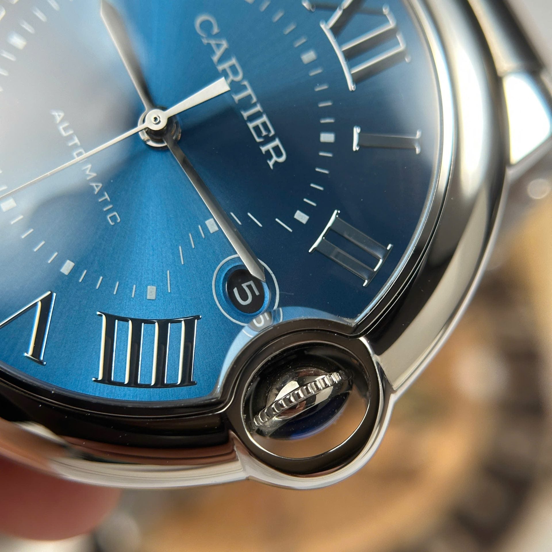 Montre Cartier Ballon Bleu Cadran Bleu Fil Métal 40 mm