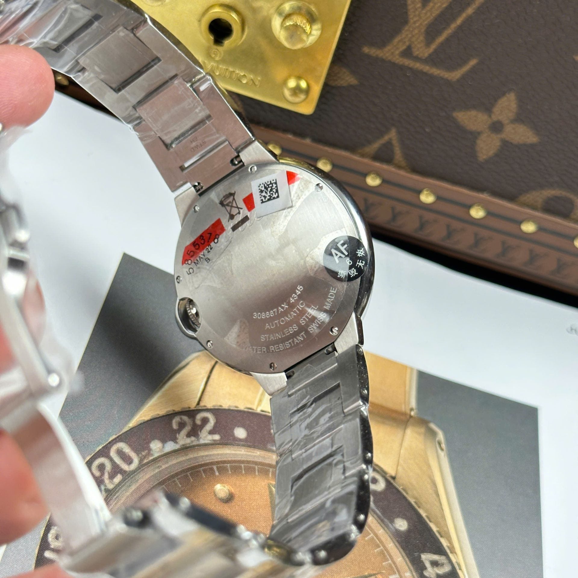 Montre Cartier Ballon Bleu Cadran Marron Fil Métal 40 mm