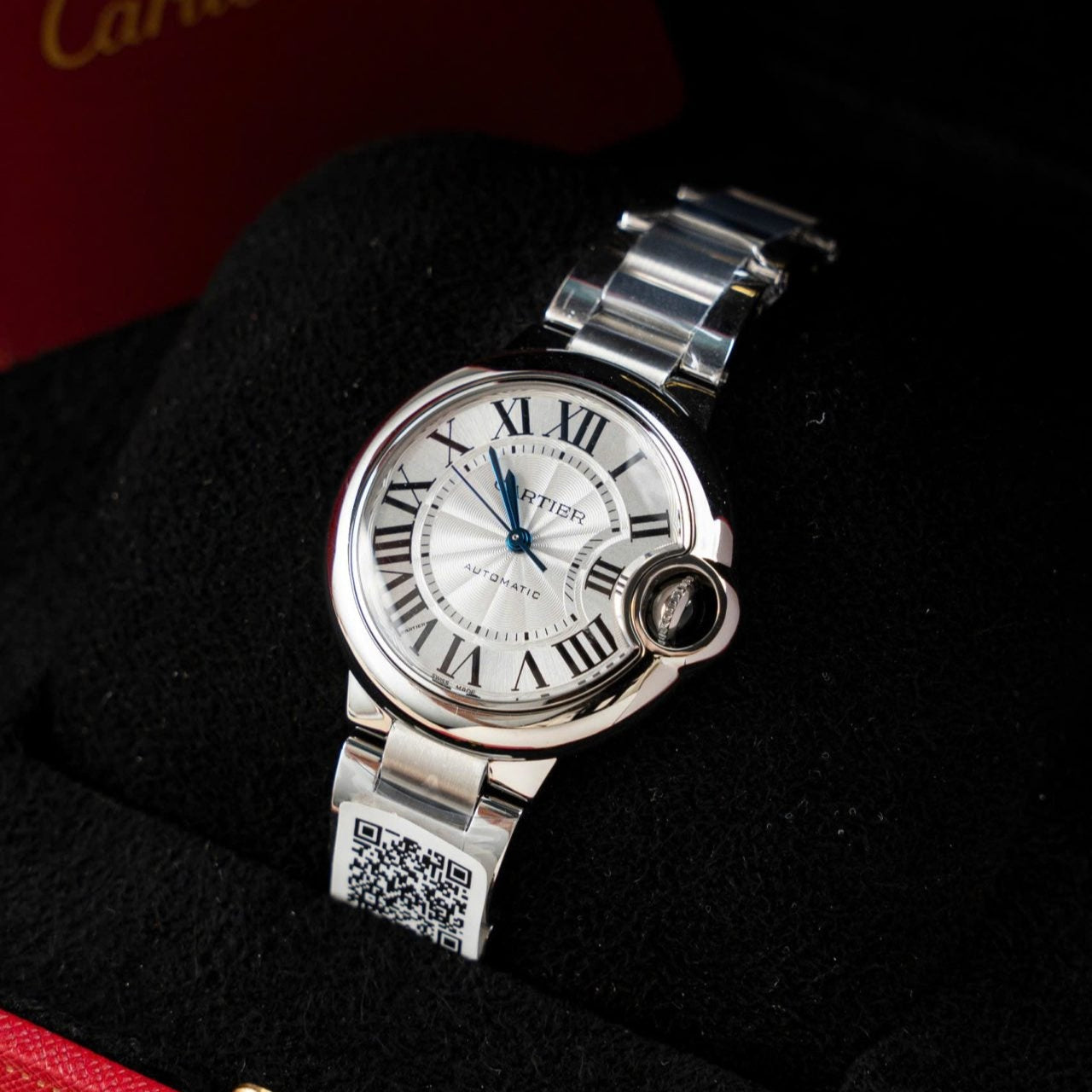 Montre Cartier Ballon Bleu W6920046, cadran blanc, fil métallique, 36 mm