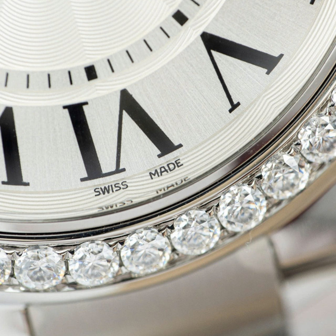 Cartier Ballon Bleu WE9009Z3 White Dial Moissanite Diamond Bezel 42 mm