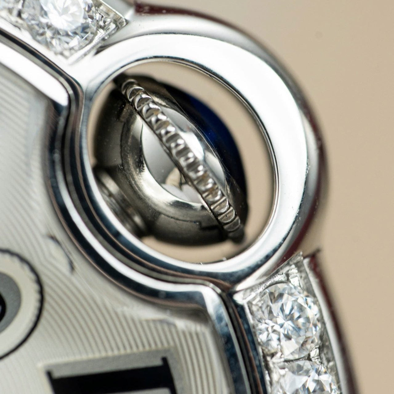 Cartier Ballon Bleu WE9009Z3 Cadran Blanc Lunette Diamant Moissanite 42 mm