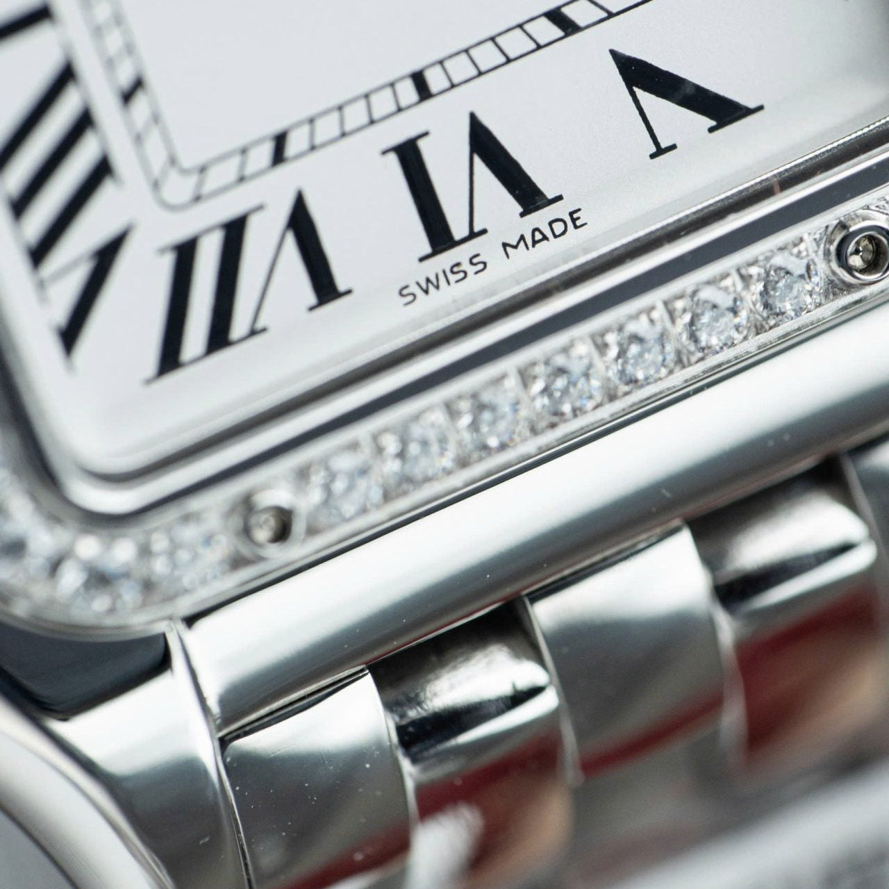 Montre Cartier Panthère W2PN0007, cadran blanc, fil métallique, 27 x 37 mm