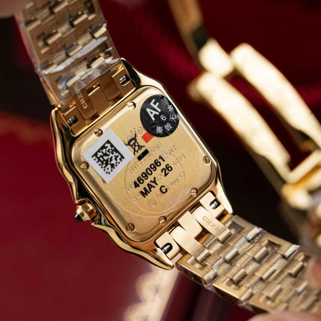 Cartier Panthère WJPN0015 watch, white dial, diamond bezel, moissanite, 27 x 37 mm