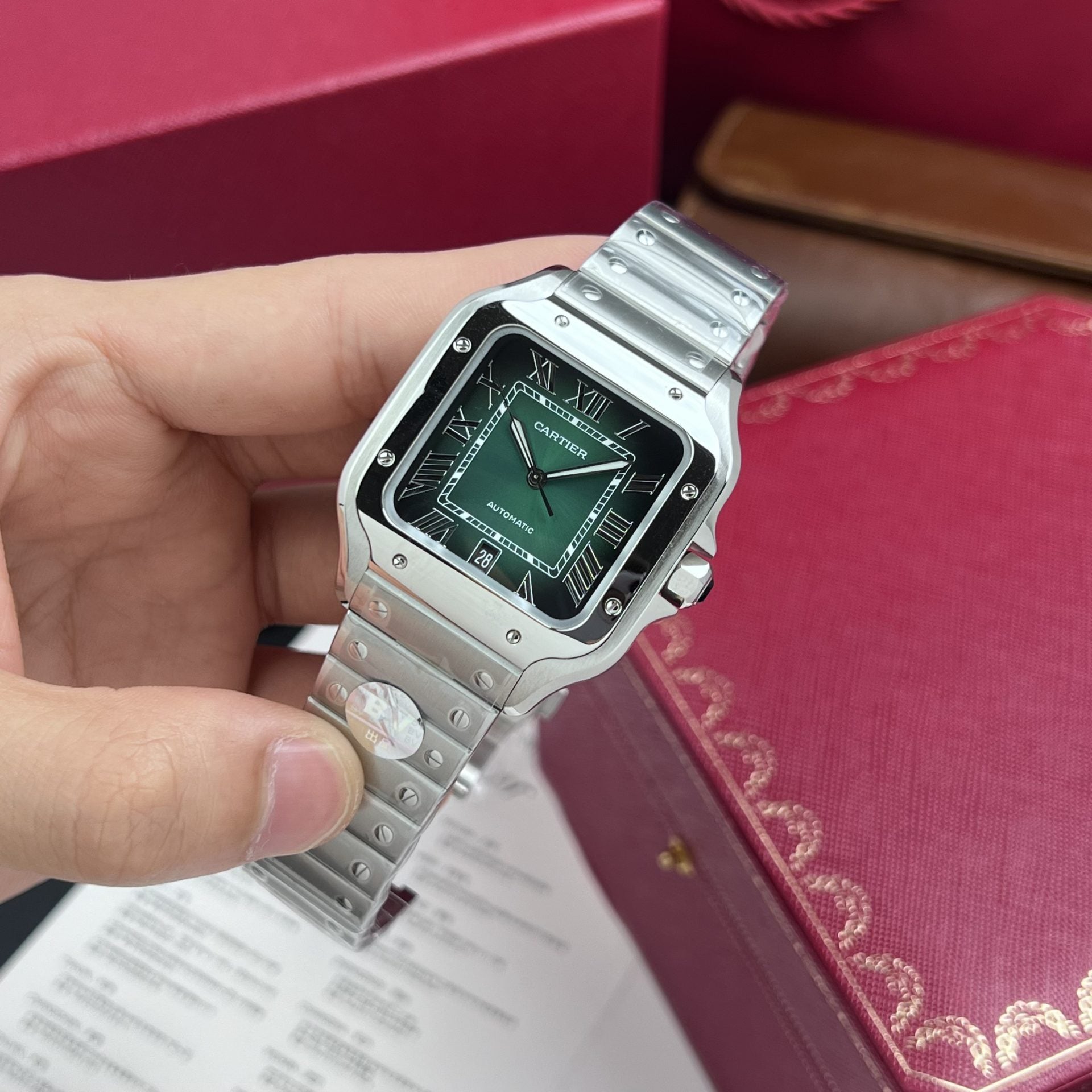Cartier Santos De Cartier Cadran Vert 39,8 mm