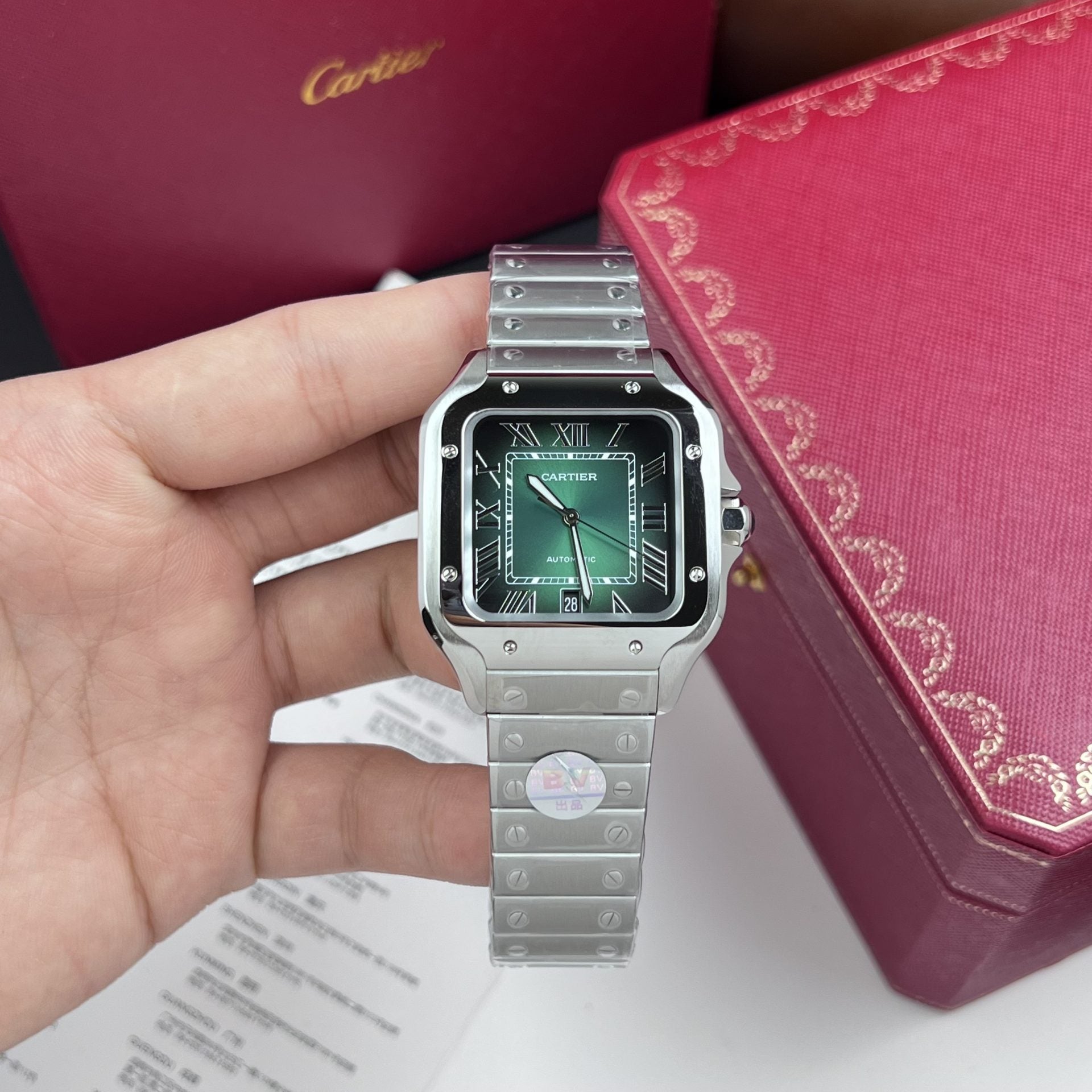 Cartier Santos De Cartier Cadran Vert 39,8 mm