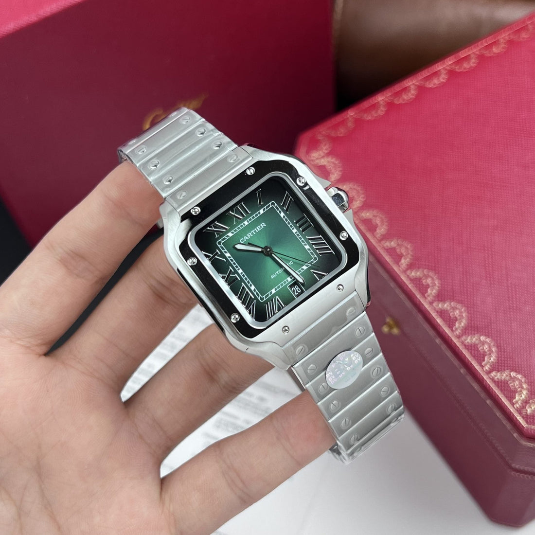 Cartier Santos De Cartier Green Dial 39.8mm
