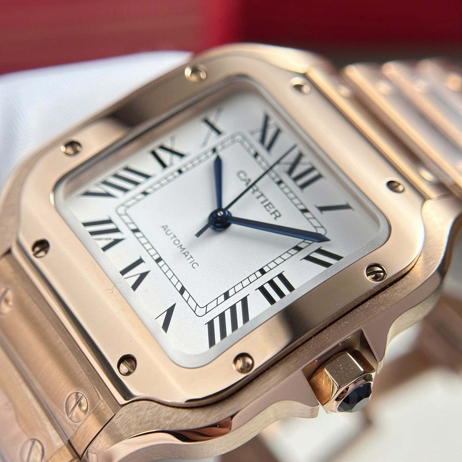 Montre Cartier Santos pour femme, cadran blanc, 35,2 mm