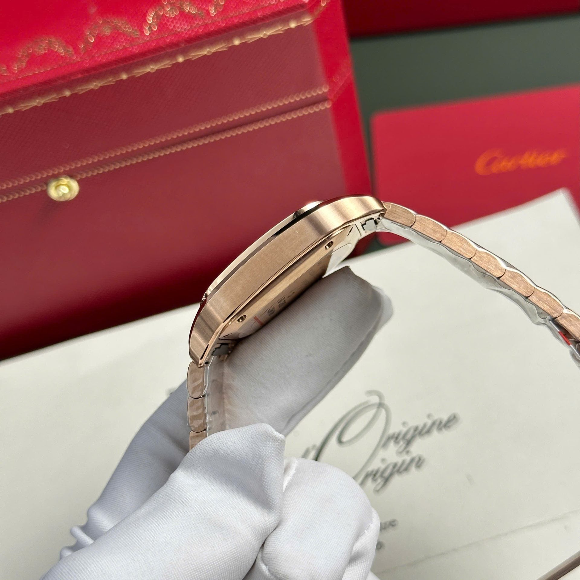 Montre Cartier Santos pour femme, cadran blanc, 35,2 mm