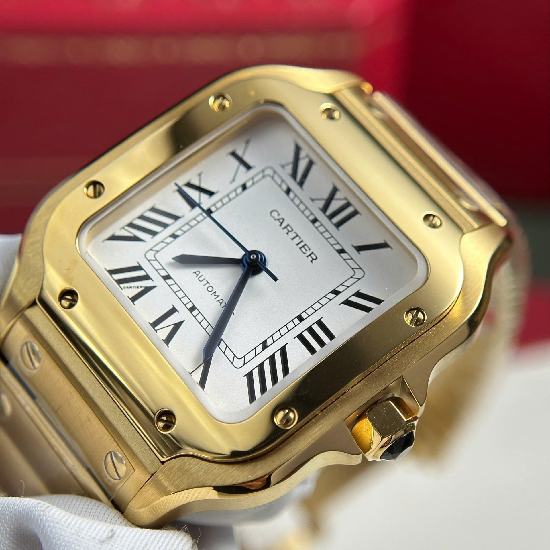 Montre Cartier Santos pour femme, cadran blanc, 35,2 mm