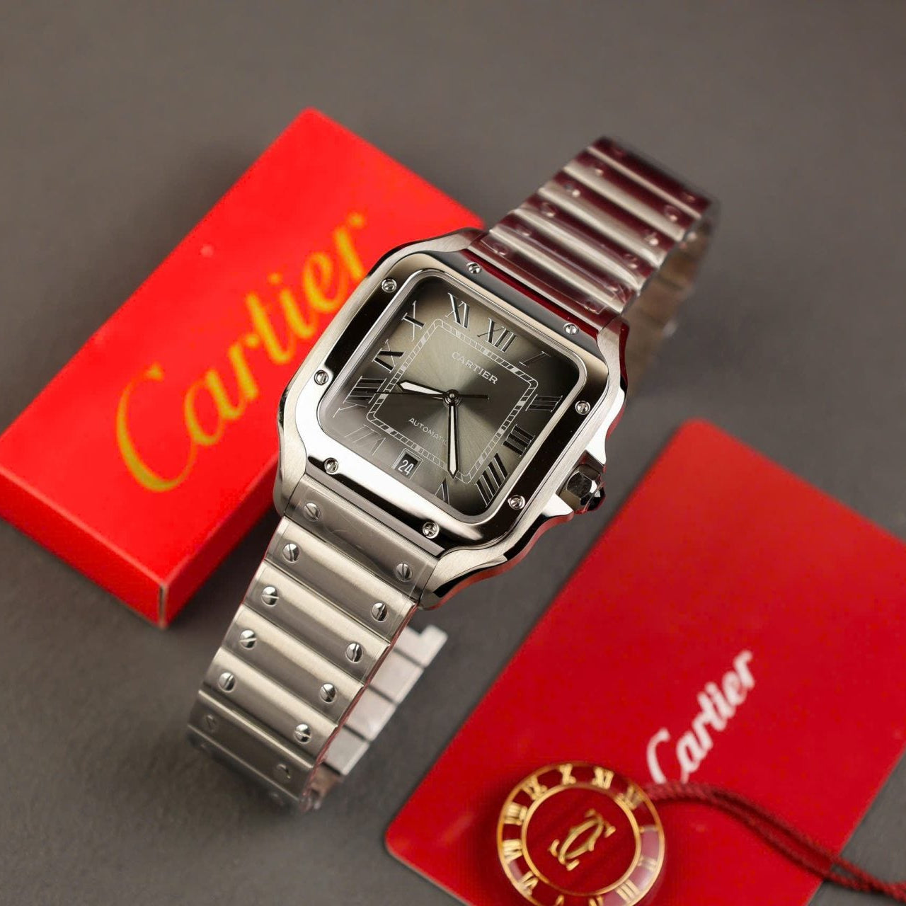 Cartier Santos WSSA0037 Cadran Gris 39,8 mm