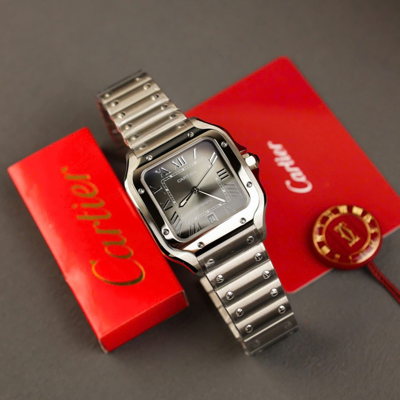 Cartier Santos WSSA0037 Cadran Gris 39,8 mm