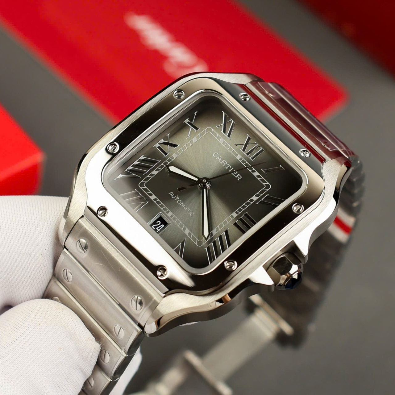 Cartier Santos WSSA0037 Cadran Gris 39,8 mm