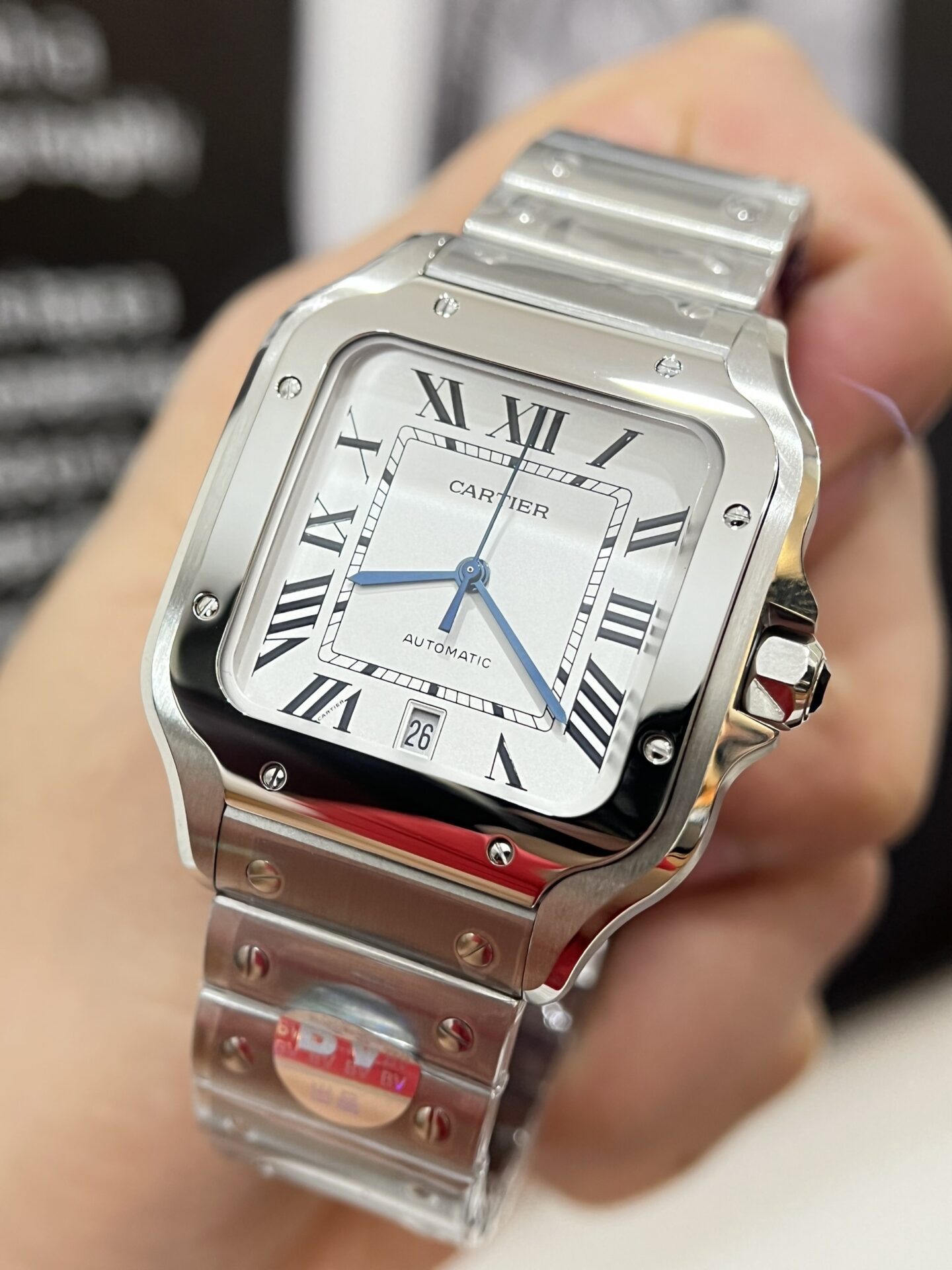 Montre Cartier Santos WSSA0018, cadran blanc, 39,8 mm
