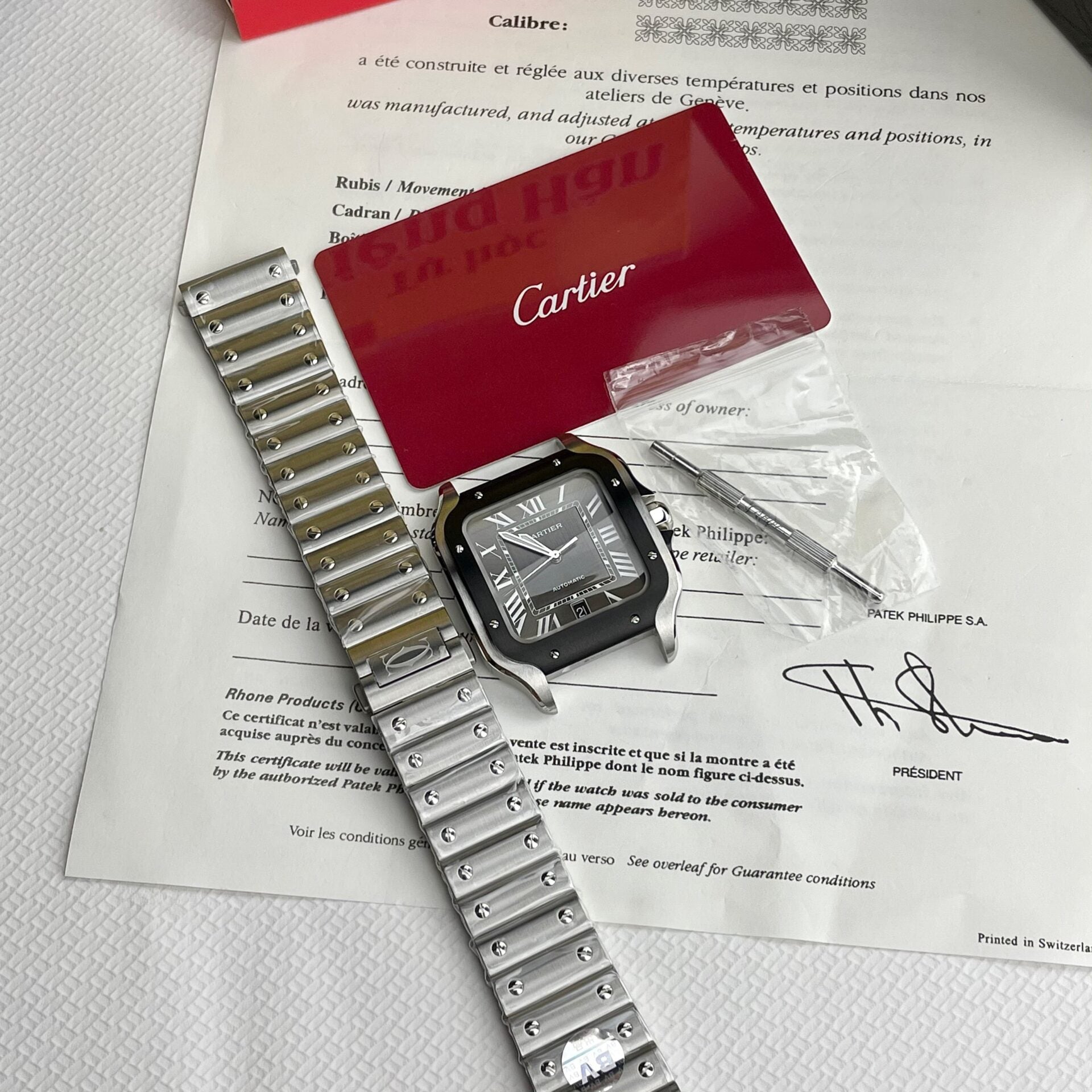 Cartier Santos WSSA0037 Cadran Gris 39,8 mm