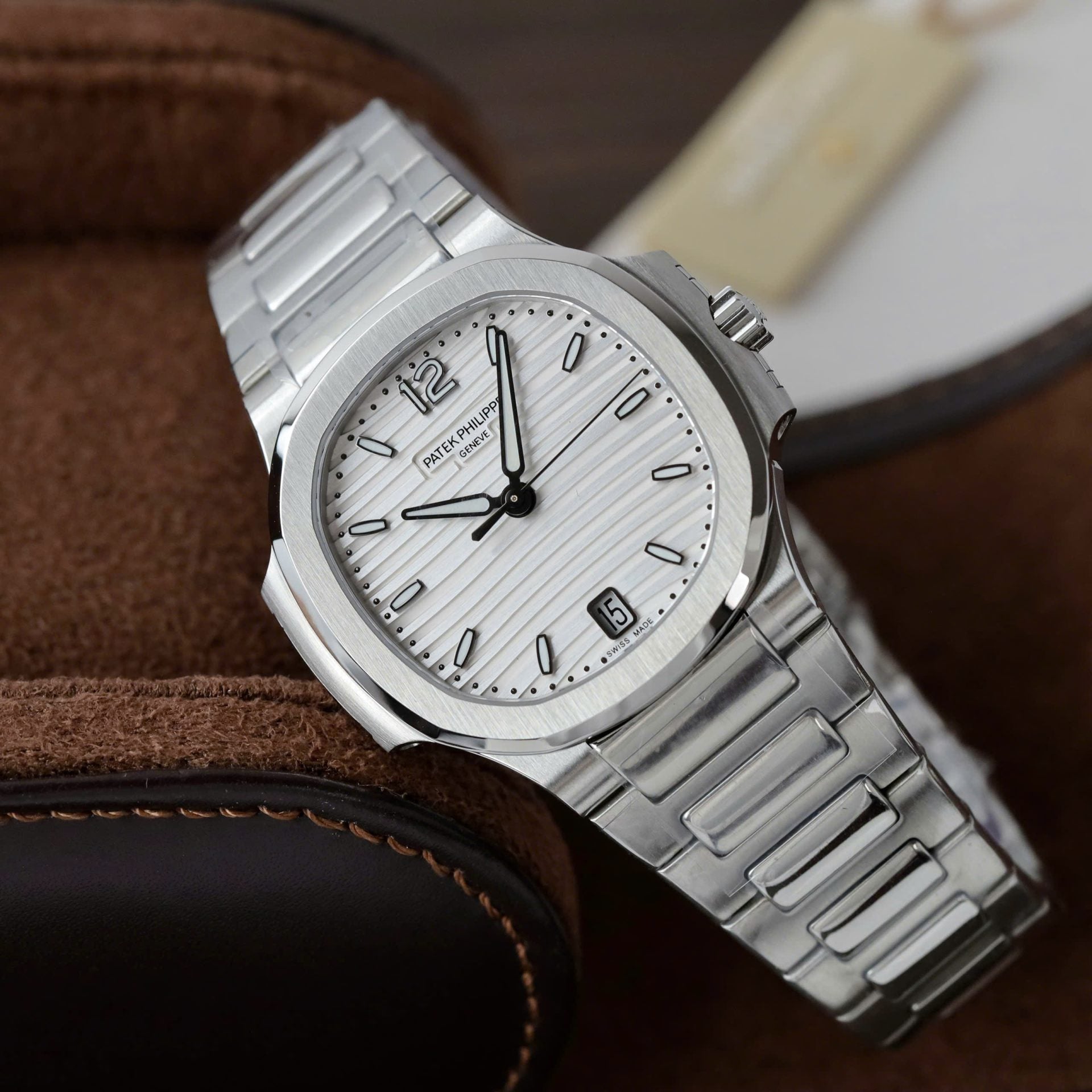 Montres Patek Philippe Nautilus 7118, imitation, cadran blanc, 3K, 35,2 mm