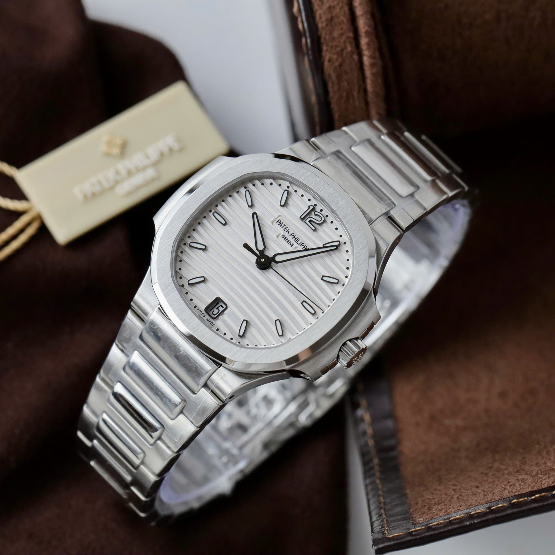 Montres Patek Philippe Nautilus 7118, imitation, cadran blanc, 3K, 35,2 mm