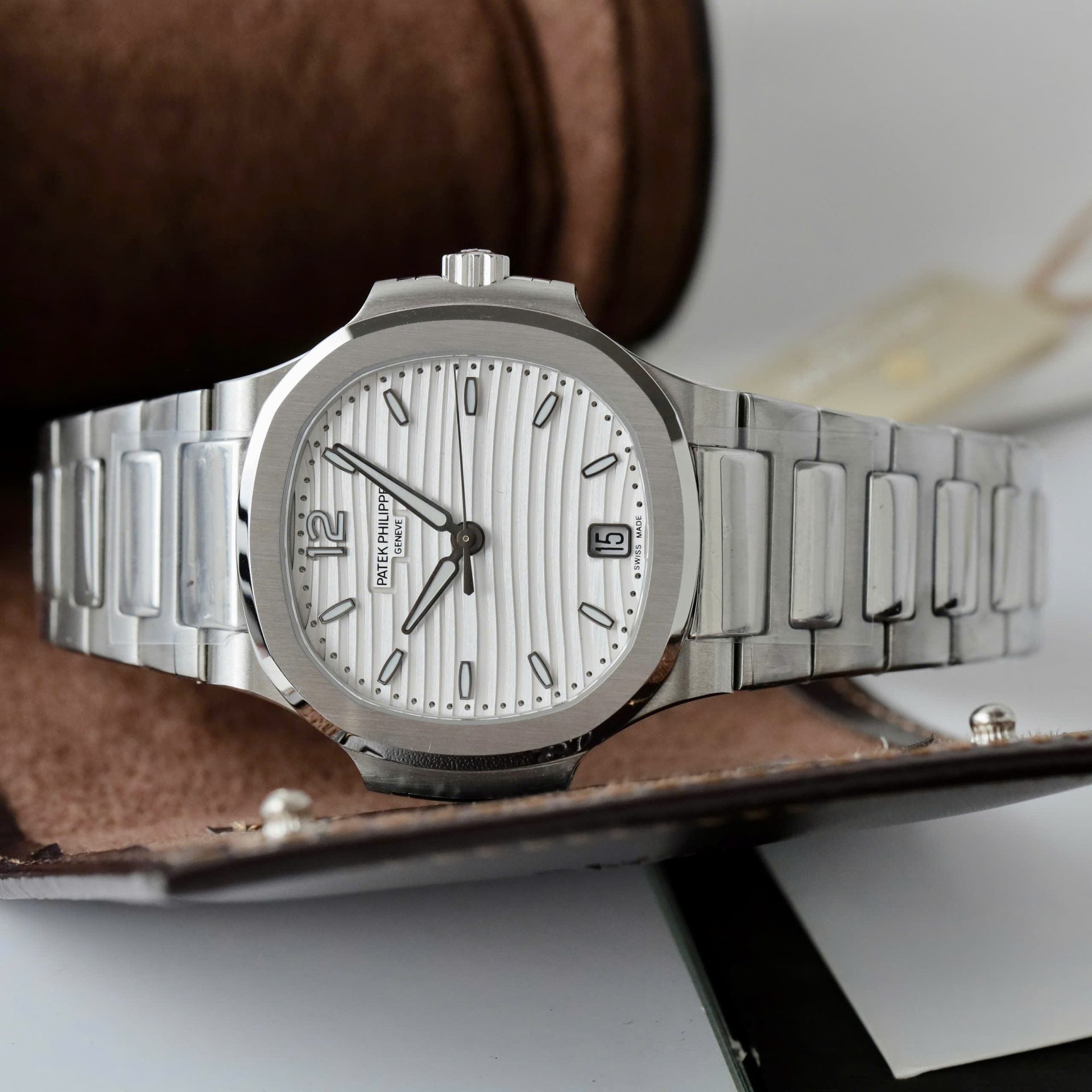 Montres Patek Philippe Nautilus 7118, imitation, cadran blanc, 3K, 35,2 mm