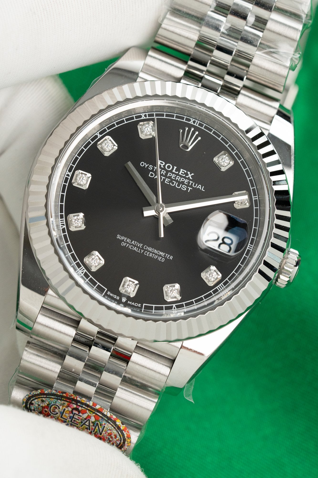 Rolex DateJust 126334 Cadran Noir Pierre Chiffres 41mm