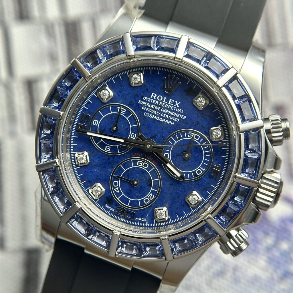 Rolex Daytona 116519 Cadran sodalite Bracelet en caoutchouc 40 mm