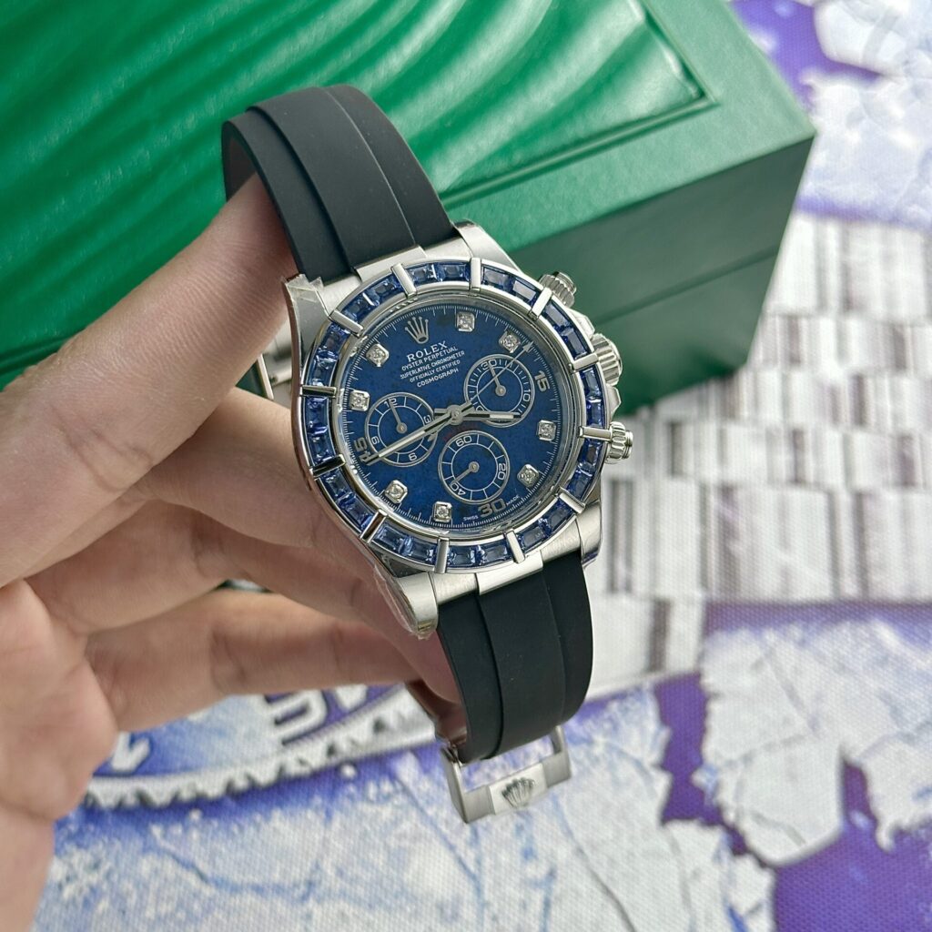 Rolex Daytona 116519 Cadran sodalite Bracelet en caoutchouc 40 mm