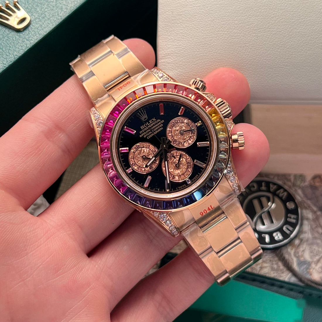 Rolex Cosmograph Daytona 116595RBOW Cadran noir 40 mm