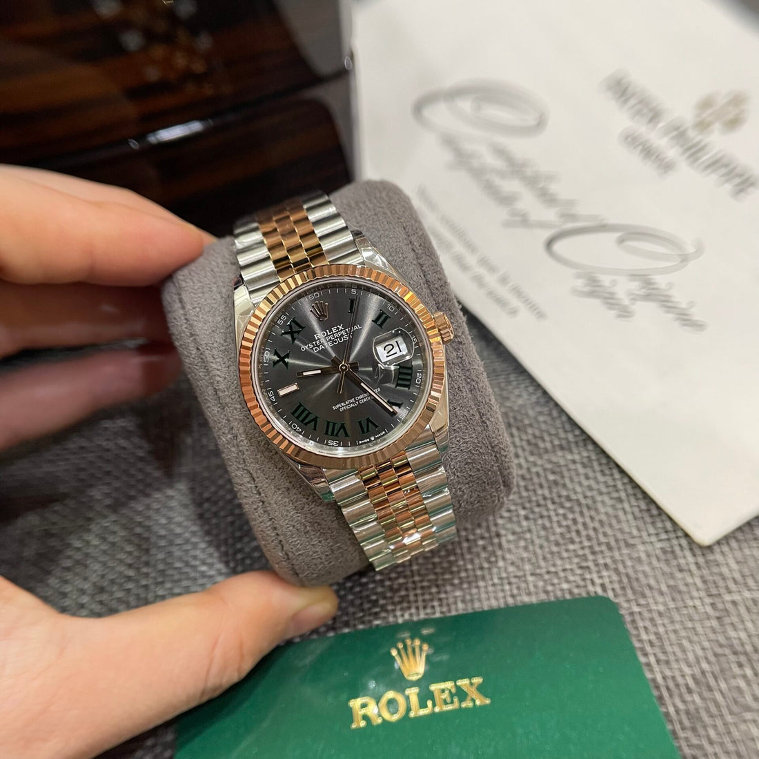Rolex DateJust 126231 Wimbledon Cadran Gris bracelet Bicolore 36mm