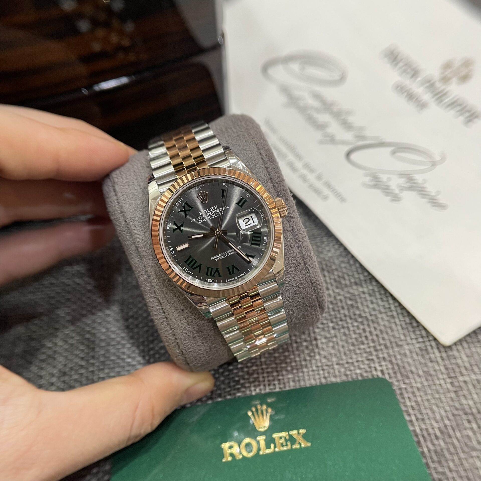 Rolex DateJust 126231 Wimbledon Cadran Gris bracelet Bicolore 36mm