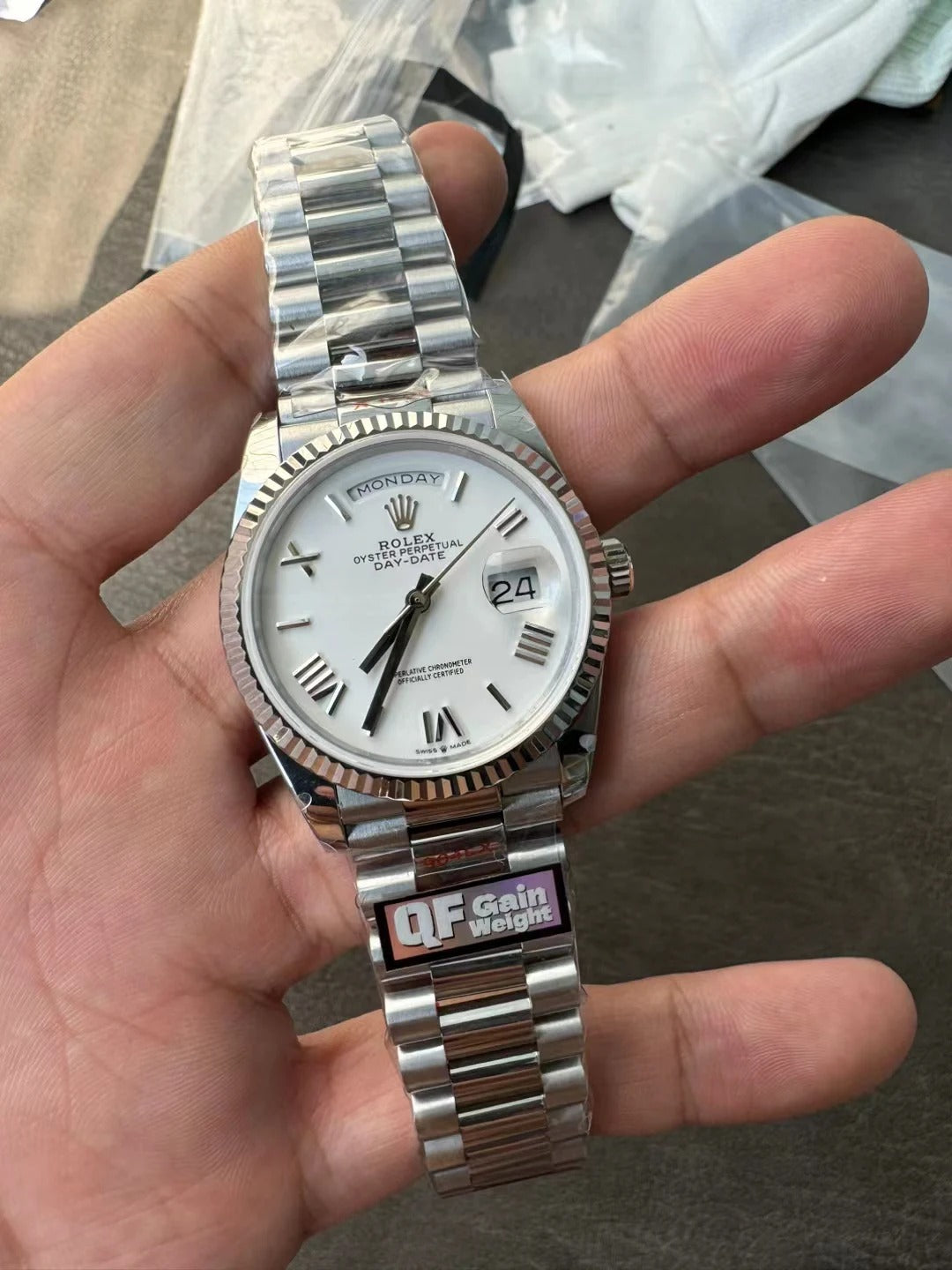 Rolex Day-Date 128236 Cadran Blanc avec Chiffres Romains 36mm