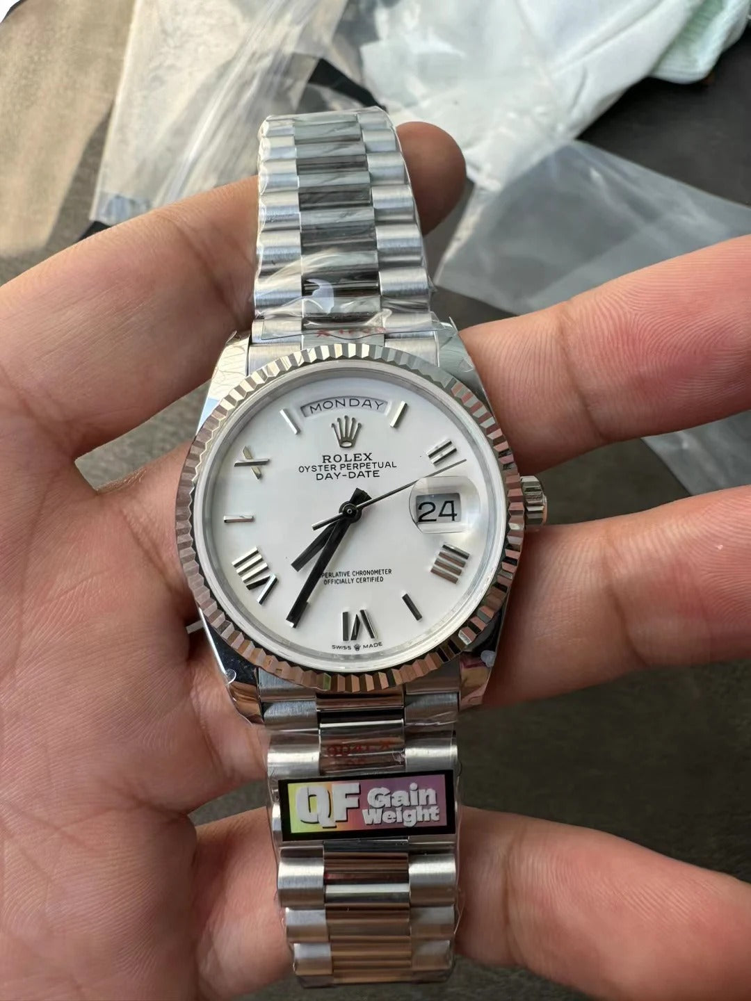 Rolex Day-Date 128236 Cadran Blanc avec Chiffres Romains 36mm