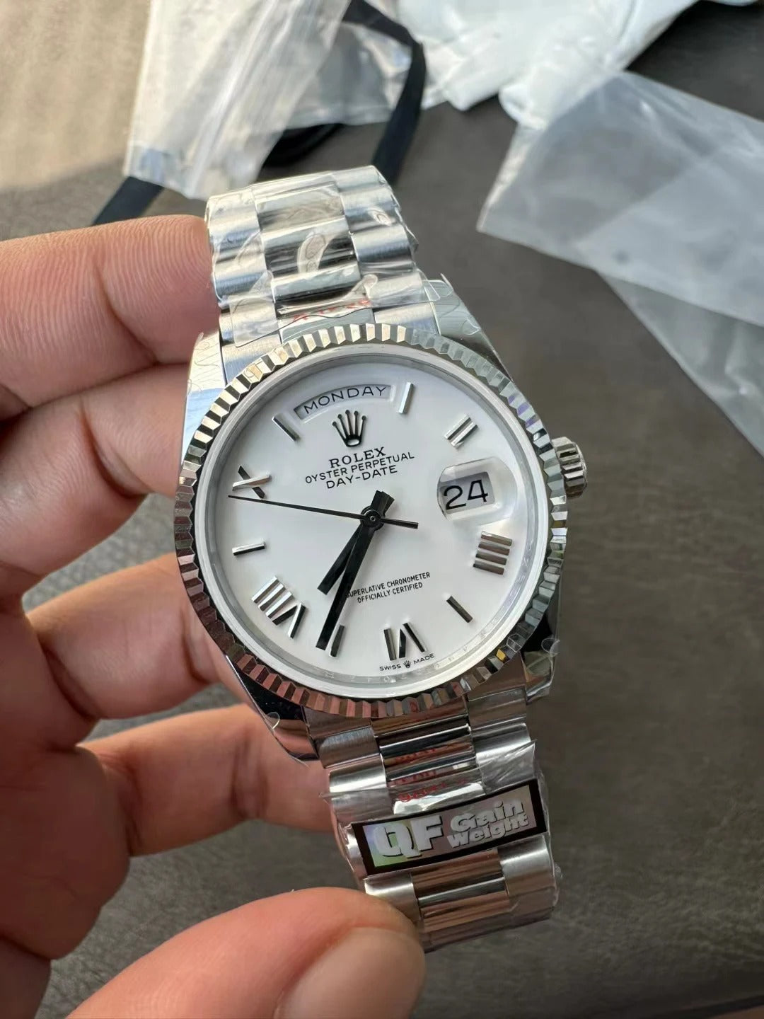 Rolex Day-Date 128236 Cadran Blanc avec Chiffres Romains 36mm