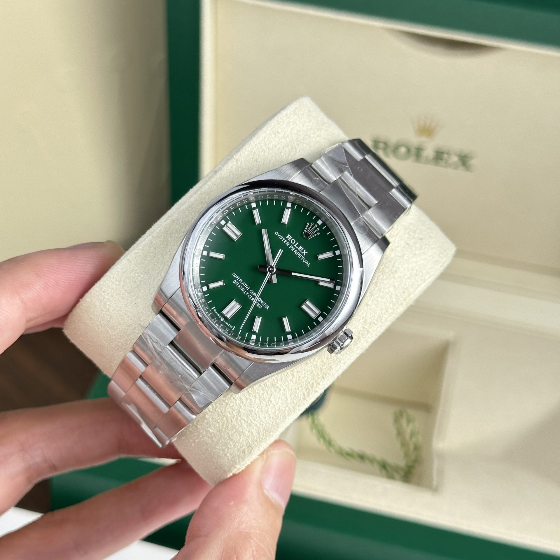 Rolex Oyster Perpetual 126000 Cadran vert 36 mm