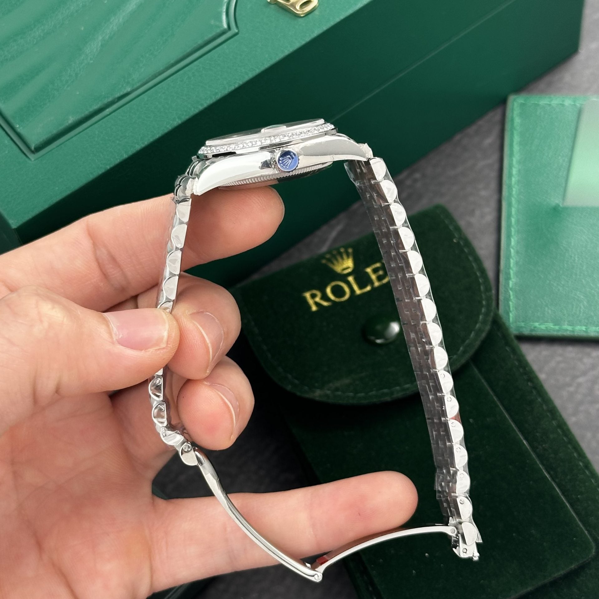 Rolex DateJust chiffres romains cadran bleu 31 mm