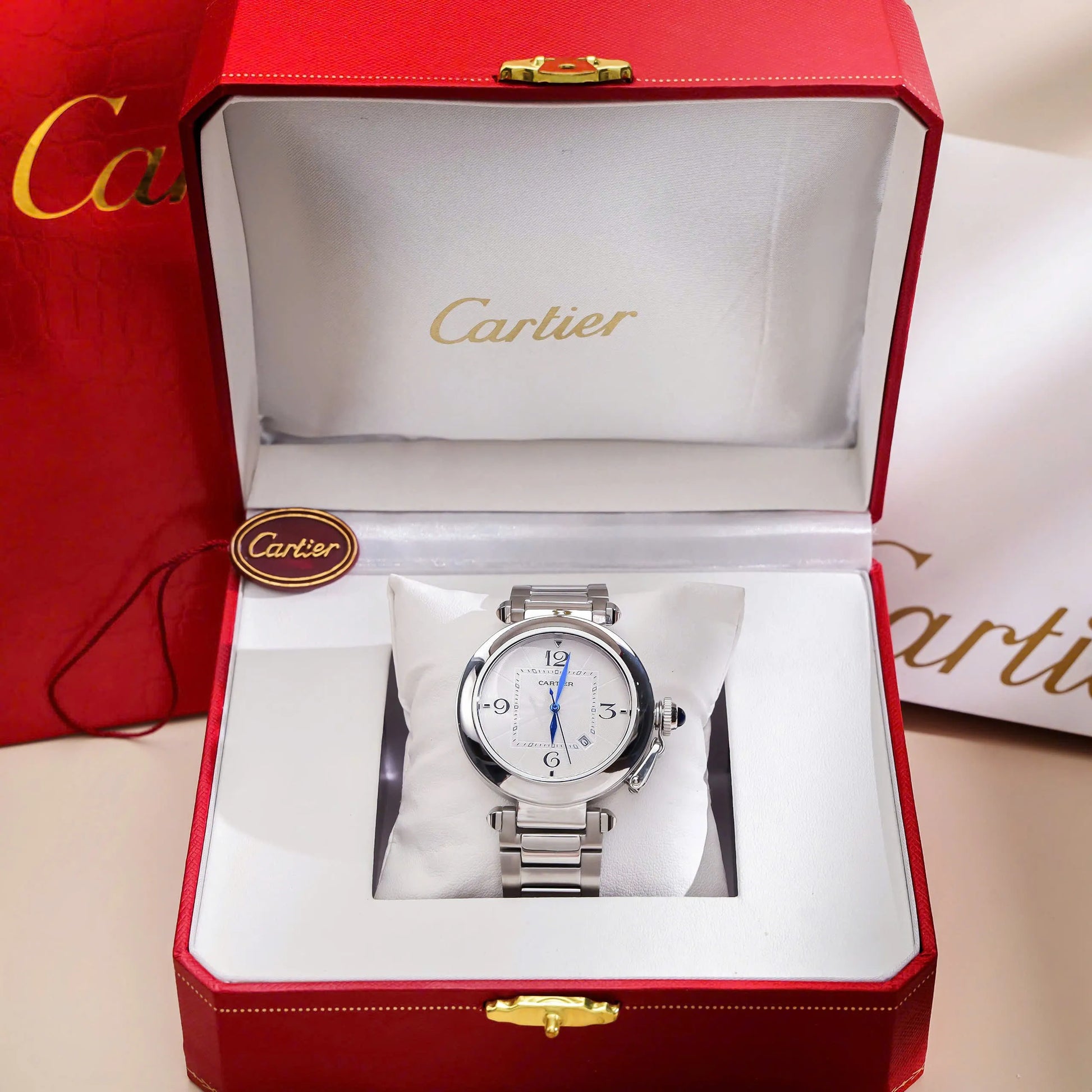 Cartier Pasha De Cartier Montre Cadran Blanc - Homme 41mm