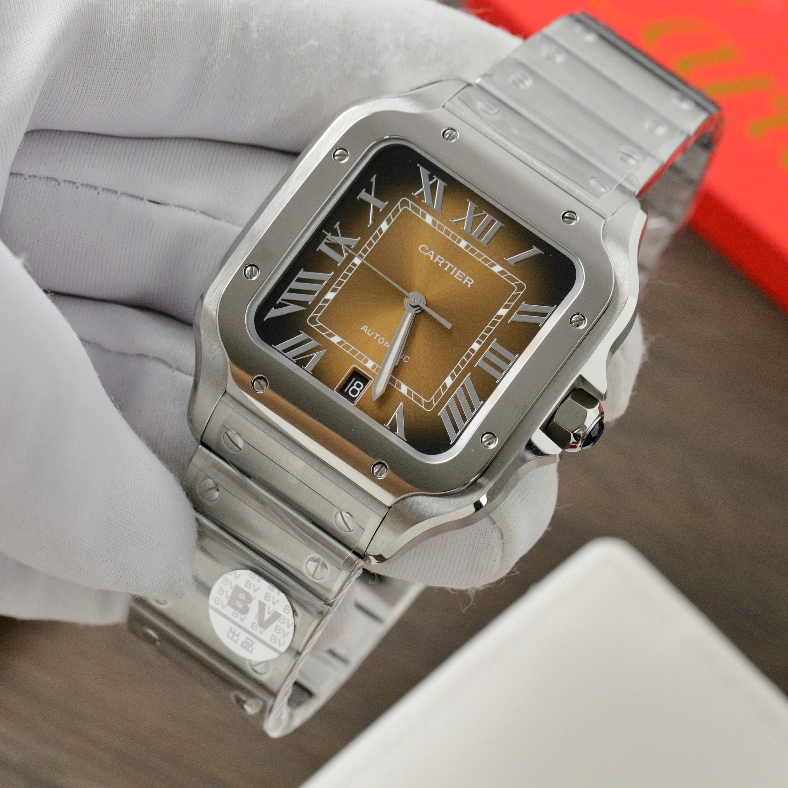 Cartier Santos WSSA0064 Cadran Marron 39,8 mm