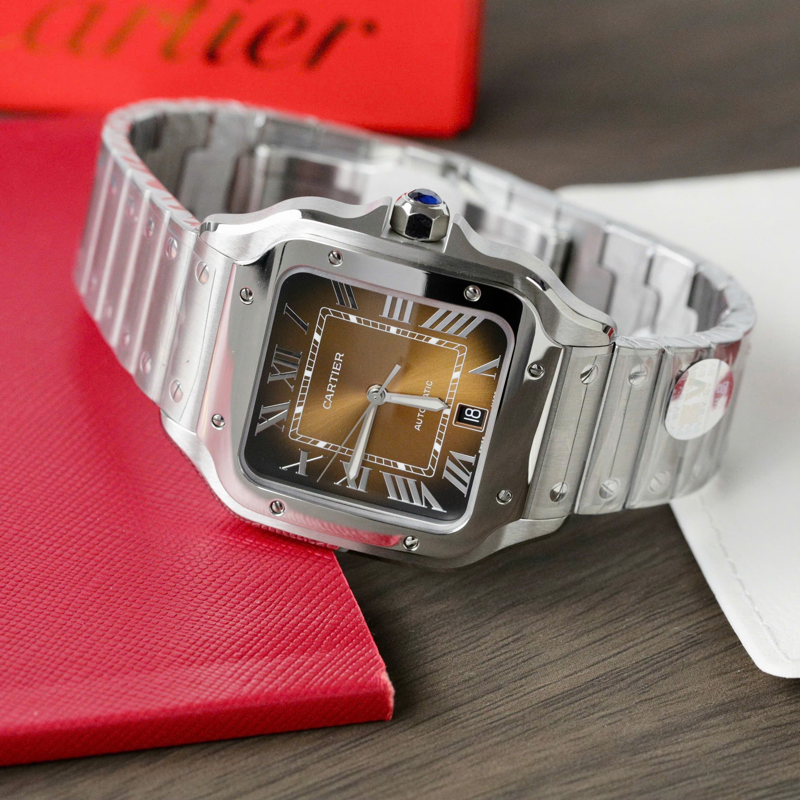 Cartier Santos WSSA0064 Cadran Marron 39,8 mm