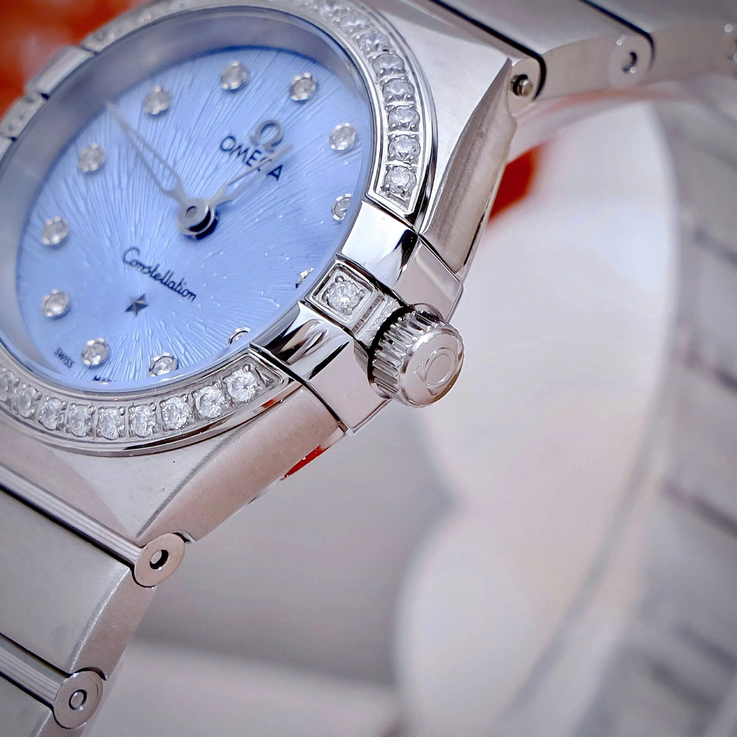 Montre Omega Constellation Femme avec Cadran Bleu de 28 mm