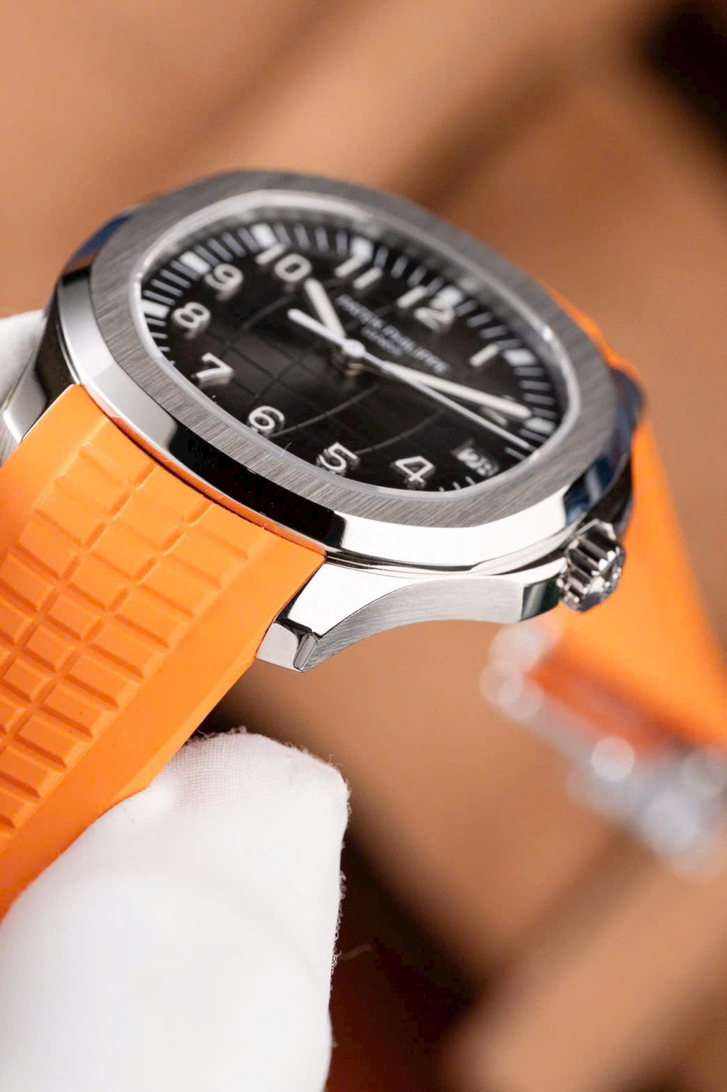 Bracelet en caoutchouc orange BBF Factory pour montre Patek Philippe Aquanaut 5167, 40 mm