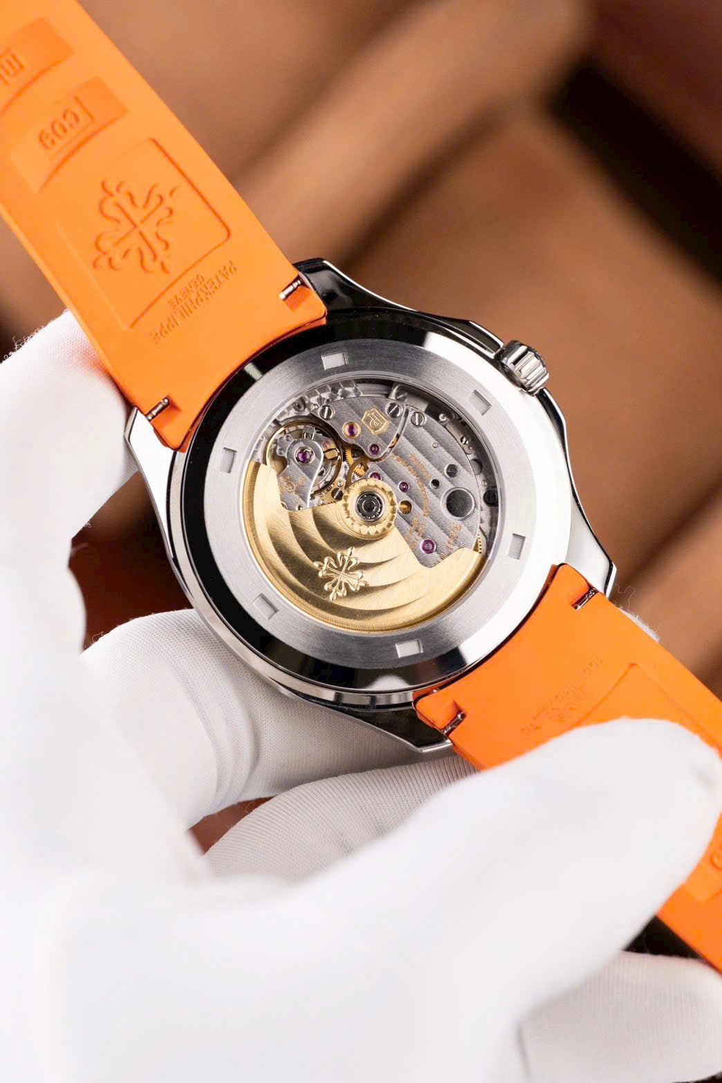 Bracelet en caoutchouc orange BBF Factory pour montre Patek Philippe Aquanaut 5167, 40 mm