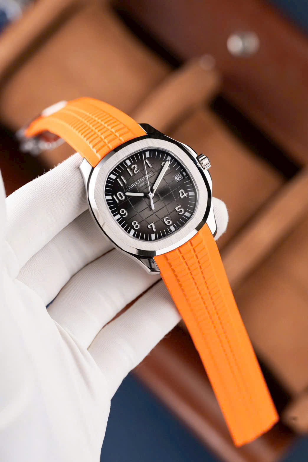 Bracelet en caoutchouc orange BBF Factory pour montre Patek Philippe Aquanaut 5167, 40 mm