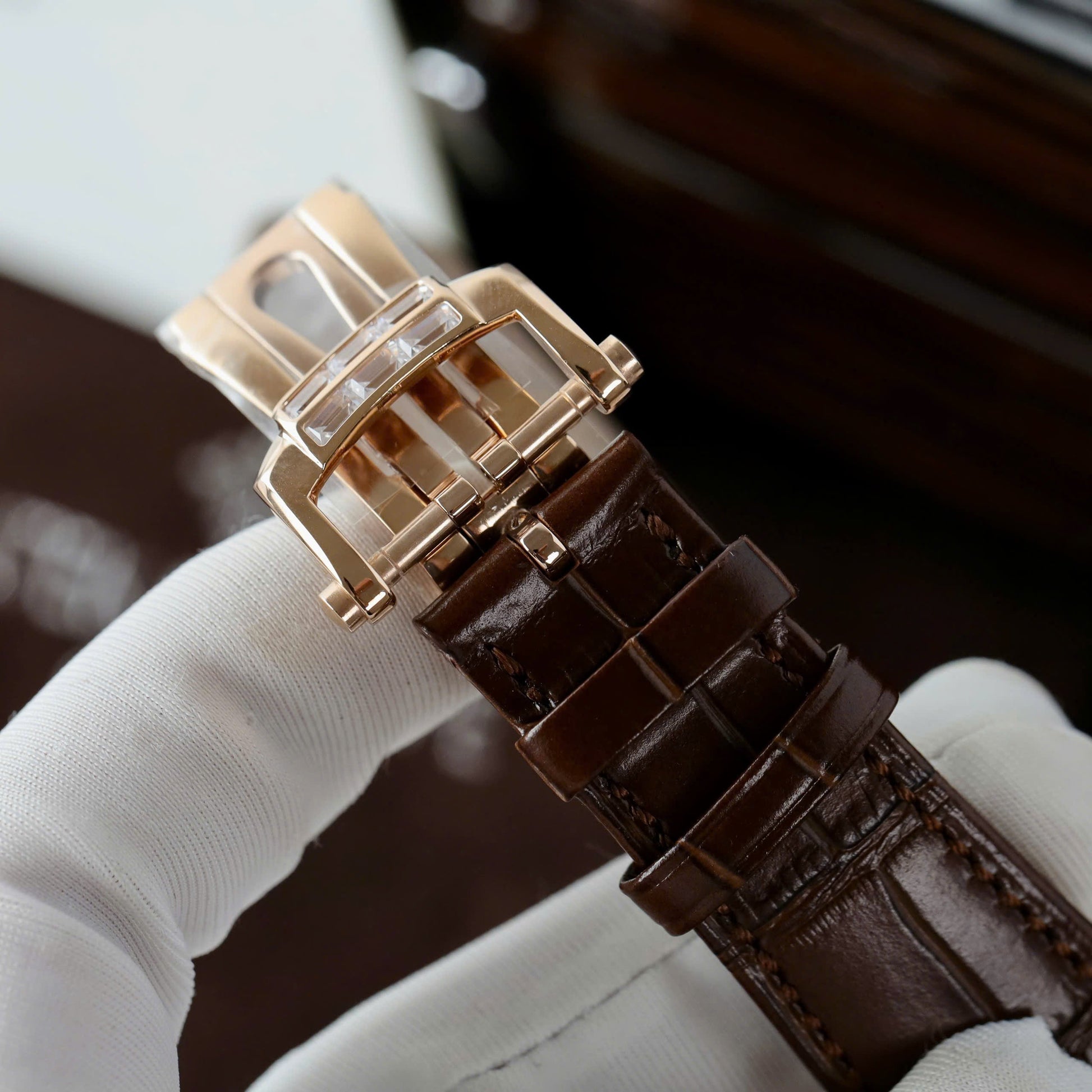 Patek Philippe Nautilus 5724 Bracelet en cuir or rose 40 mm