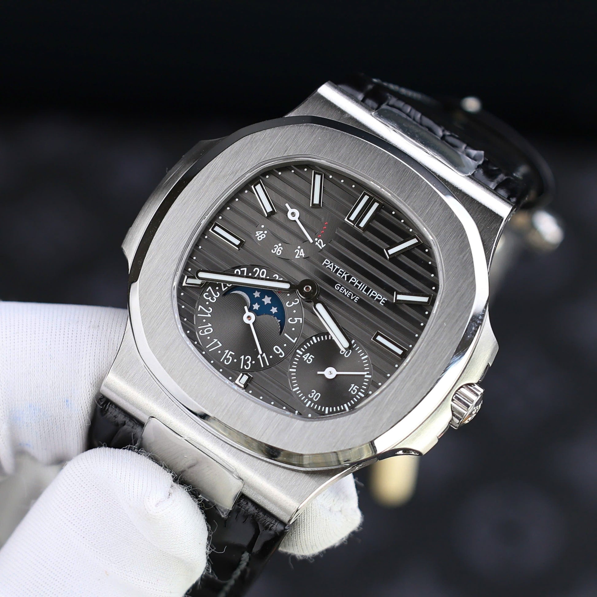 Patek Philippe Nautilus 5712 Cadran Gris Bracelet Cuir PPF Factory 40mm